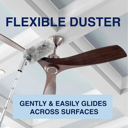 Bona High Performance Dusting System - 1 Extendable Handle, 3 Disposable Dusters, 1 Reusable Duster, & 1 Storage Bag - Extendable Dusting Kit