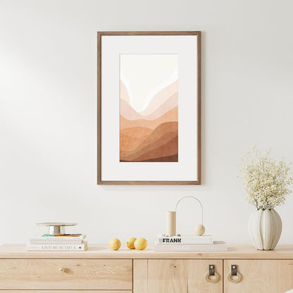 16x24 Poster Frame Natural Solid Walnut Photo Frames with 12x18 Removable Mat Wall Hanging Large Handcrafted Frame with HD Plexiglass Wall and Tabletop Display Large Picture Frame