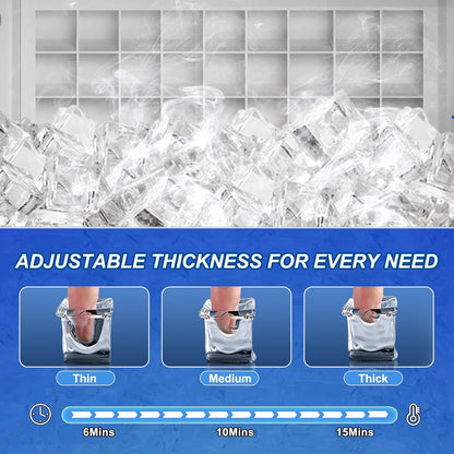 Commercial Ice Maker Machine, 110LBS/24H with 35=0LBS Storage Bin, 15" Wide Built-in Undercounter/Freestanding Ice Maker Machine for Home Bar Outdoor, 40PCS Ice Cubes Ice Machine, Self Cleaning