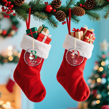 Name Ornaments for Christmas Tree, Personalized Christmas Ornaments 2025, Custom Initial Ornaments Letter Keepsake Gifts, Xmas Tree Decorations, Stocking Name Tags