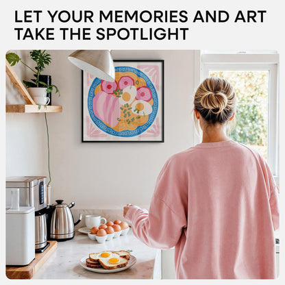 Homeforia 16x16 Picture Frame Black, High End Metal 16x16 Square Poster Frame Matted to 12x12 Print, 16 x 16 Black Frames with Mat 12 x 12 Photo, 16by16 Thin Frames, Tempered Glass, Wall Kit, Set of 1