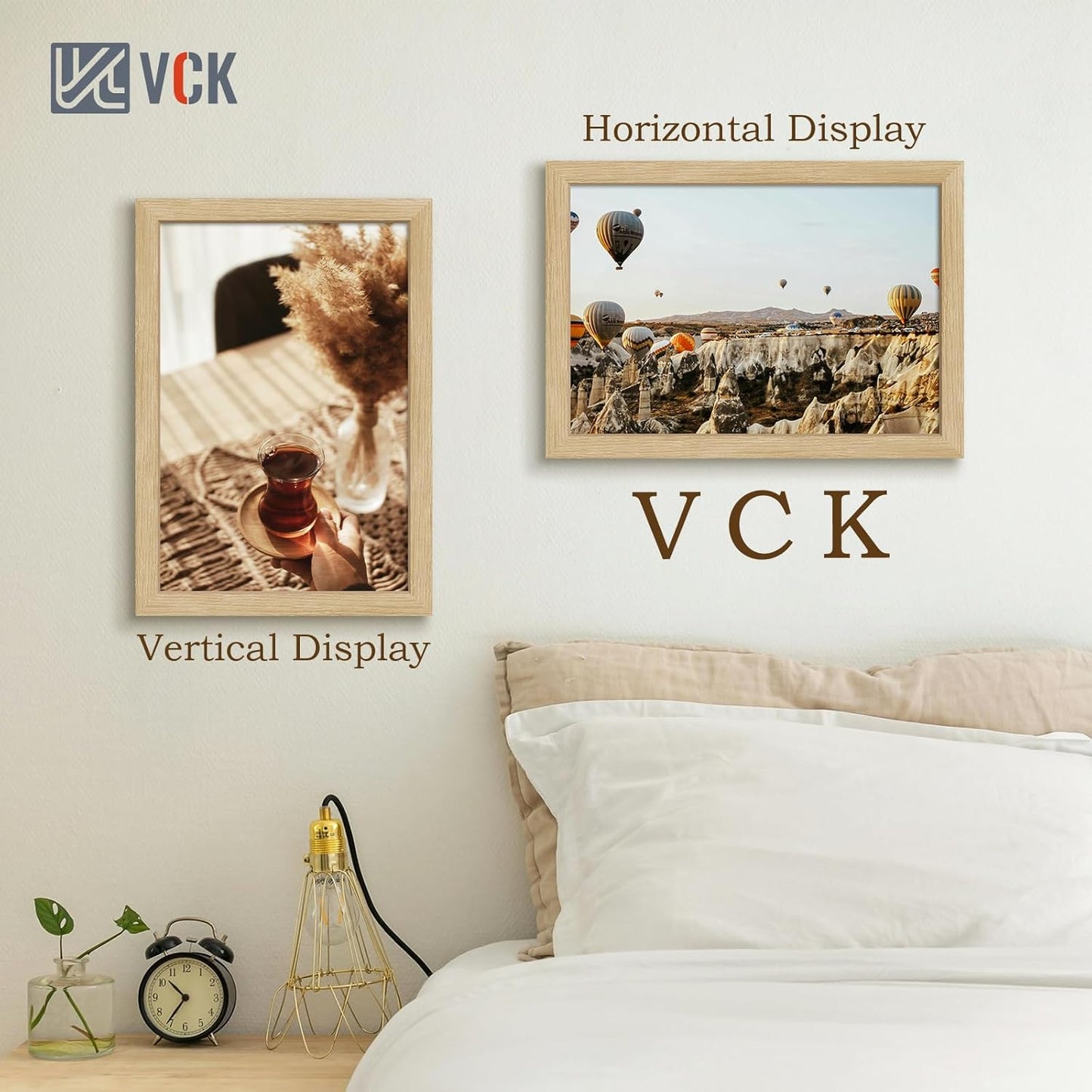 VCK 13x19 Oak Wood Frame for Poster & Picture, Natural Solid Wood Photo Frames 3 Pack, Wall Gallery Frame