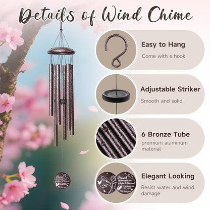 25''Wind Chimes,Best Friend Birthday Gifts for Women, Woman, Thanksgiving,Christmas Day Gifts Ideas for Friendship Rreminder.