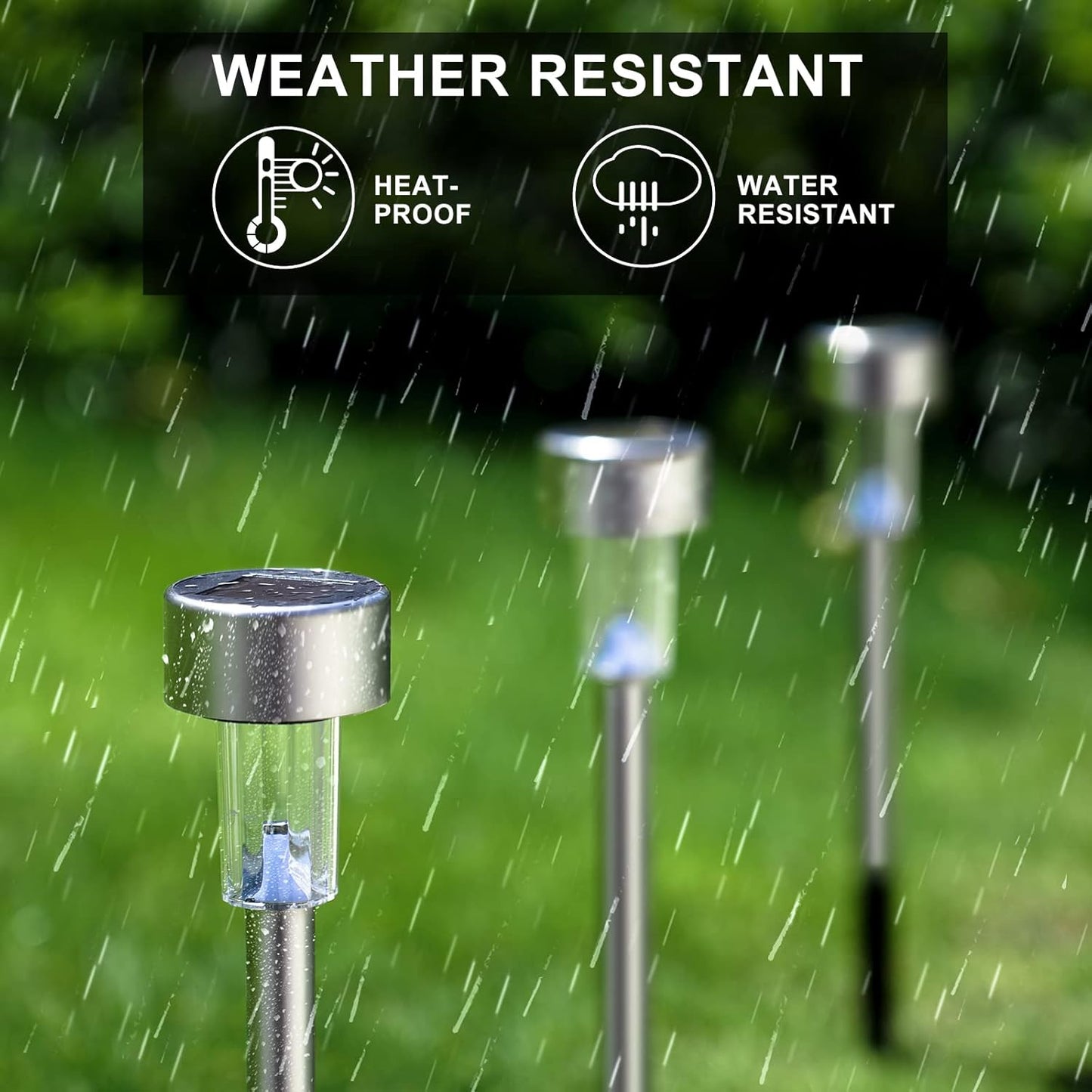 Solar Lights Outdoor Waterproof, Stainless Steel LED Landscape Lighting, Solar Garden Lights Solar Powered, Outdoor Solar Lights for Yard, Pathway, Walkway, Patio, Lawn - 16 Pack (Warm White)