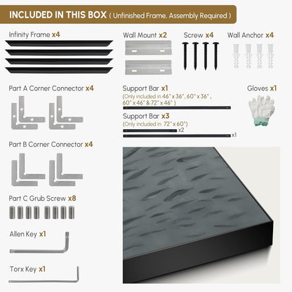 SIGNWIN 46"x72" Extra Large Framed Wall Art Gray School of Fish Minimalist Ocean-Inspired Marine Life Illustration for Home Living Room Bedroom Decor (Frame Assembly Required)