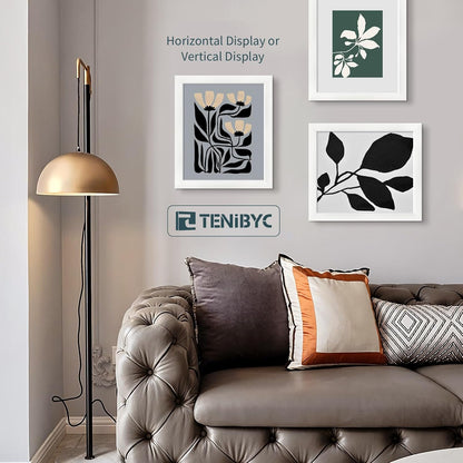 11x14 Picture Frame Set - 3 Pack, Textured White Solid Wood, HD Tempered Glass, Wall Gallery Photo Frame