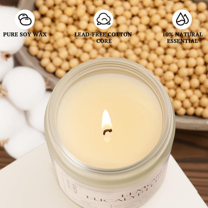 4 Pack Candles for Home Scented, Mother's Day Gifts, 28 oz Long Lasting Candles, Soy Candle Set Gift for Women - Lavender Thyme/Lemon Eucalyptus/Sage &Citrus/Vanilla Cupcake