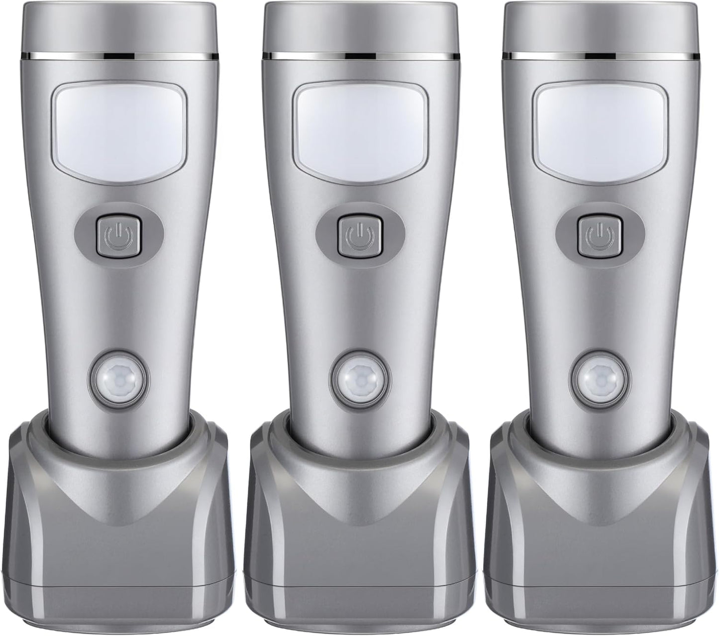 Enhon 3 Pack 4 in 1 LED Emergency Lights for Home Power Failure, Rechargeable Plug in Flashlight Motion Sensor Night Light, Automatic Turn On Power Outage Light for Home Hurricane Supplies