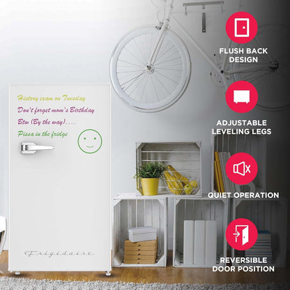 Frigidaire EFR331-WHITE 3.2 Cu ft Eraser Board Mini Compact Dorm Fridge (White)