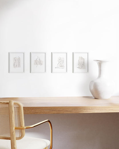 HAUS AND HUES 5x7 White Metal Picture Frames - Photo Frames 5X7 - Features Premium Aluminum, Vertical Hanging, Easel Back for Tabletop, Home, Office (5x7 in, White, Set of 4)