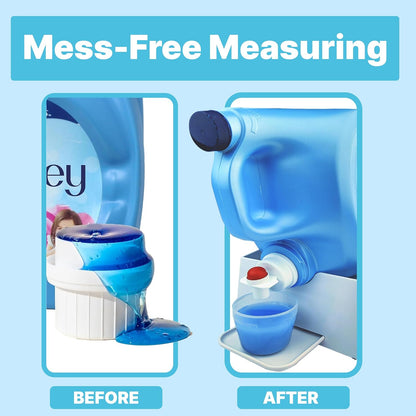 TidyFriend No-Spill Liquid Laundry Detergent Dispenser Holder, Laundry Soap Dispenser Holder with Drip Tray for Laundry Room Organization, Angled Downward Slope for Easy Pouring (No Strap, Ivory)