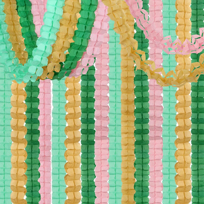 Sage-Green Pink-Gold Party-Decorations Streamers Garland - 12pcs 4-Leaf Clover Paper Streamer Wedding Bridal Shower Bachelorette Engagement Paper Flowers Banners Valentines Mothers Day Decor Ouruola