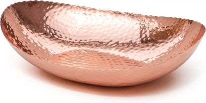 Monarch Abode Hand Hammered Decorative Bowl for Home Decor, 12.75-Inch Copper Plated – Key Bowl for Entryway Table, Catch All, Decorative Fruit Basin, Key Holder, Bowls for Home Decor