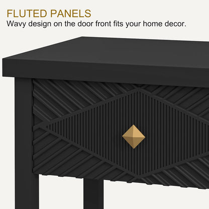 47" Console Table with 3 Drawers, Fluted Narrow Long Entryway Table with Storage Shelf, Accent Table for Entryway, Living Room, Behind Couch, Foyer, Hallway, Office