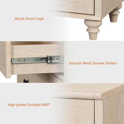 WAMPAT Kids Dresser with 9 Drawers, Baby Dressers with Wide Chest of Drawers, Mid Century Modern Wooden Closet Storage Organizer, Large Wood Dressers for Bedroom, Nursery, Hallway, Beige, 102 inch