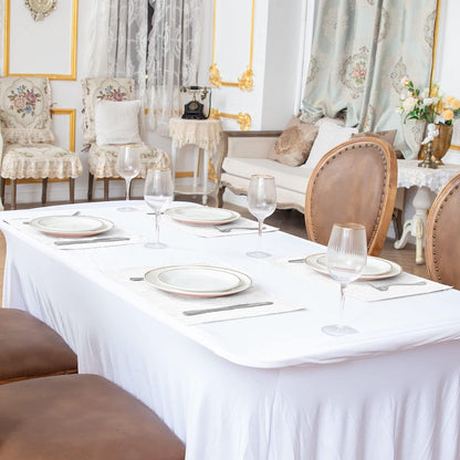 Cloth Placemats Set of 8, Linen Type Fabric Placemats Machine Washable Heat Resistant Placemats Wrinkle Free Thick Polyester Kitchen Place Mats for Dining Table (White)