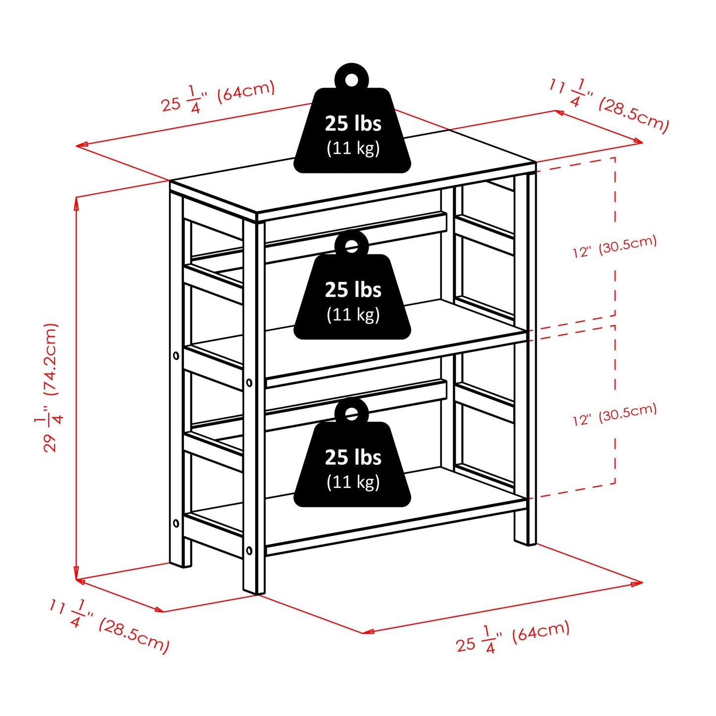 Winsome Wood Capri Wood 2 Section Storage Shelf with 4 Beige Fabric Foldable Baskets