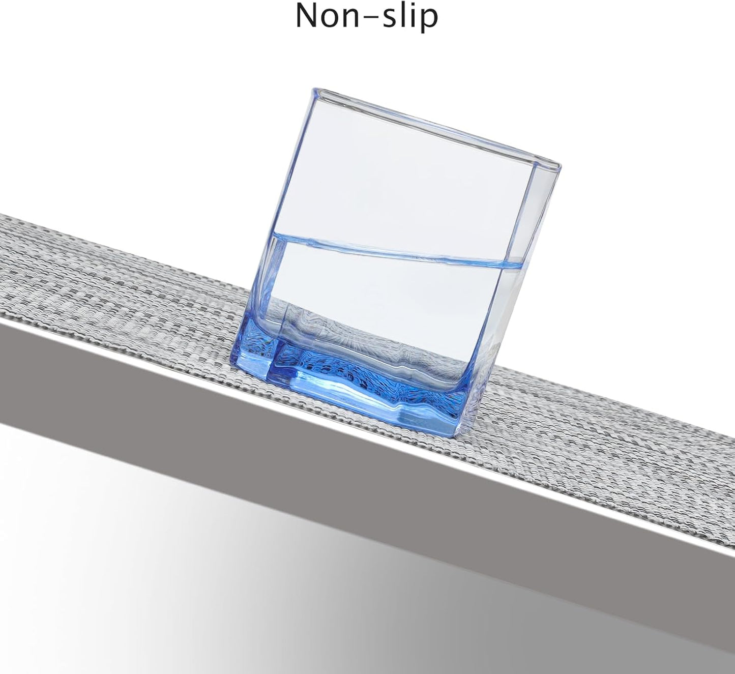 Myir JUN Placemats Set of 6, Vinyl Woven Placemats Place Mats Indoor Washable Table Mats Non-Slip Place mats for Dining Table (Light Gray, Set of 6)