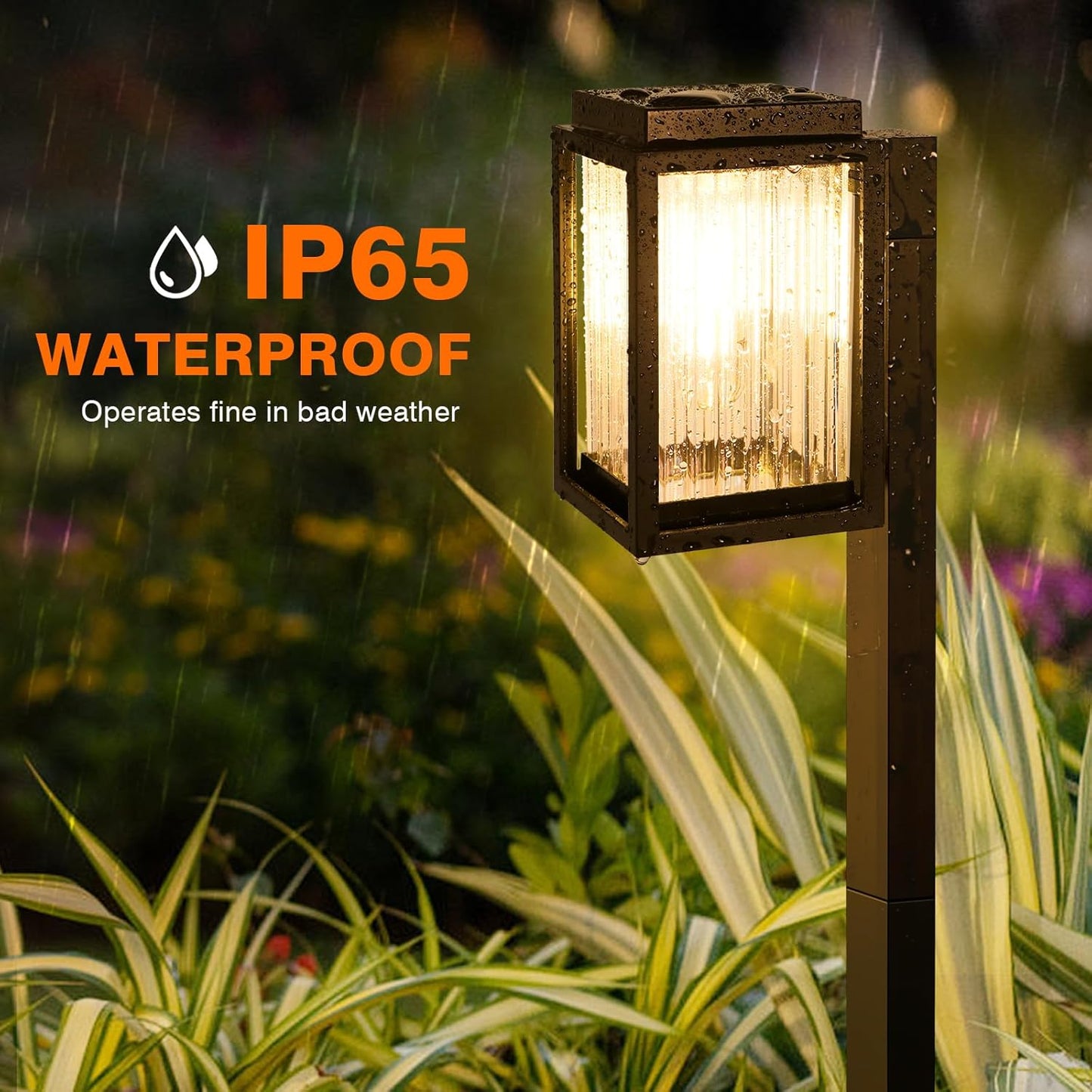 Solar Lights Outdoor Pathway 6 Pack, Solar Pathway Lights Outdoor 24" Tall Bright Auto On/Off Waterproof Garden Landscape Lighting for Path, Yard, Walkway, Driveway, Outside Decor Father's Day