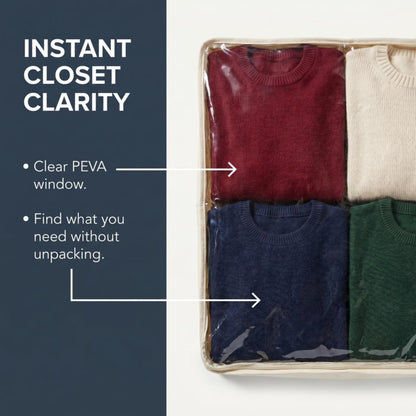 Household Essentials Canvas Sweater Storage Bags 2 Pack, Breathable Under Bed & Closet Organizer