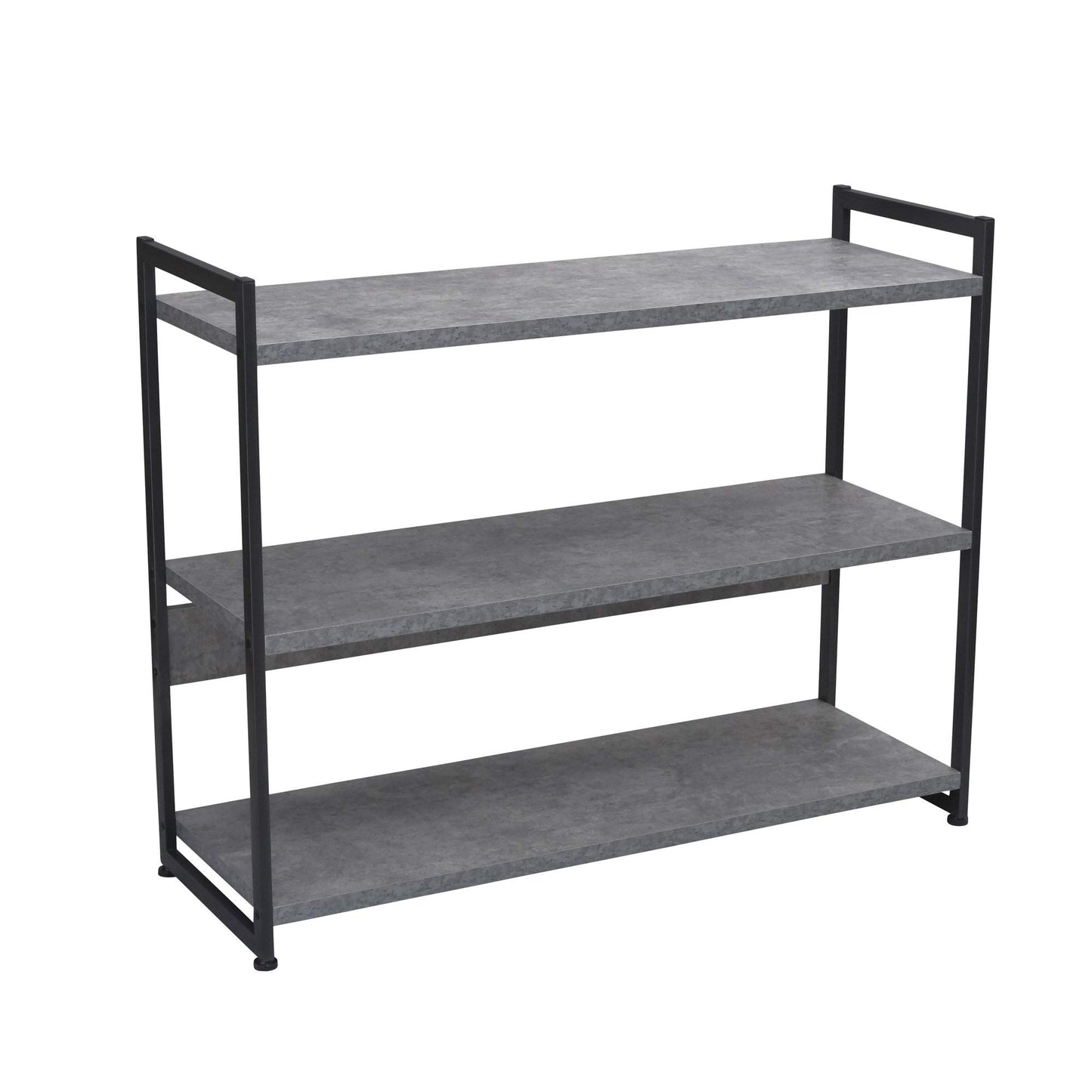 Household Essentials Slate Concrete & Iron Three-Tier Bookshelf