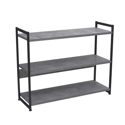 Household Essentials Slate Concrete & Iron Three-Tier Bookshelf
