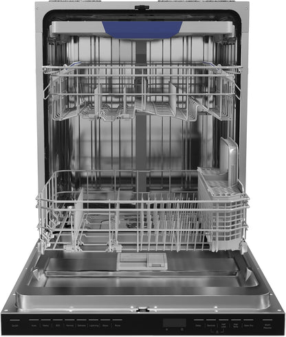 Empava 24 Inch Built-in Dishwasher, Stainless Steel Tub 15 Place Settings, 8 Wash Cycles, Top Control, Auto Door Dry, 49 dB Ultra Quiet, Energy Star & UL Certified