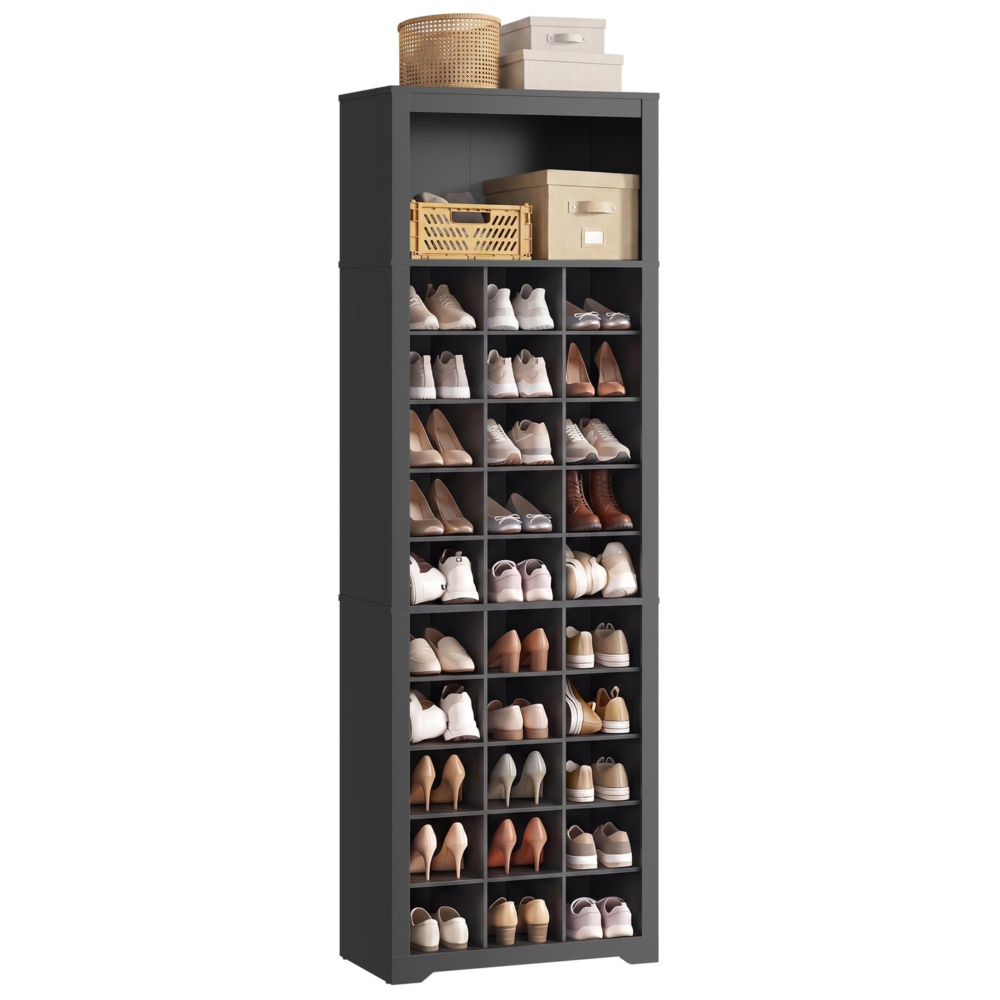 VASAGLE Shoe Storage Cabinet, 10 Tier Shoe Rack Organizer, Holds Up to 30 Pairs of Shoes, for