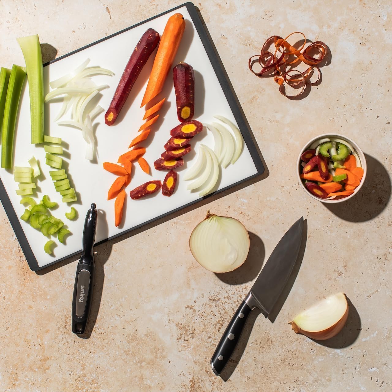SMIRLY Plastic Cutting Board Set, Dishwasher Safe Plastic Cutting Boards Set for Kitchen, Cutting Boards for Kitchen - Plastic Chopping Board Set