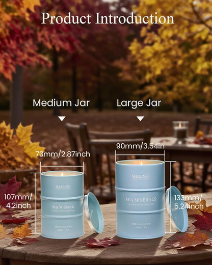 M&SENSE Sea Minerals Scented Candles Ocean, Aromatherapy Summer Candle for Stress Relief Meditation Relaxing, Housewarming Gifts for Women Men, 11.3oz 70 Hour Long Burning