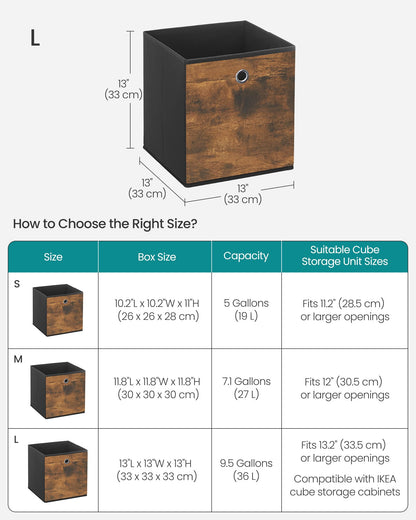SONGMICS Storage Cubes, Set of 8, 13-Inch Foldable Closet Organizers