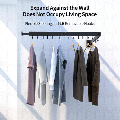 Foldable Clothes Drying Rack, 2 Fold Laundry Drying Rack Wall Mount, [No Drilling] Folding & Durable Space Saver for Laundry, Balcony, Bathroom, Patio, Dormitory, Apartment-White