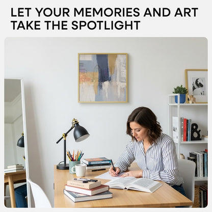 Homeforia 16x16 Picture Frame Gold, High End Metal 16 x 16 Square Poster Frame with Mat 12 x 12 Photo, 16x16 Frame Matted to 12x12 Print, 16by16 Gold Hanging Frames, Tempered Glass, Wall Kit, Set of 1