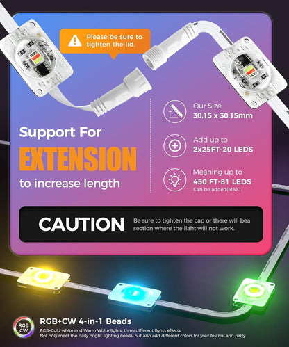 POOFZY Permanent Outdoor Lights for House, 100ft RGB+IC Smart Outdoor Decor, 50 Scene Modes, App/Remote Control, IP67 Waterproof, for Christmas, Holiday, Daily & Pool Party Decor, House Roof Lighting