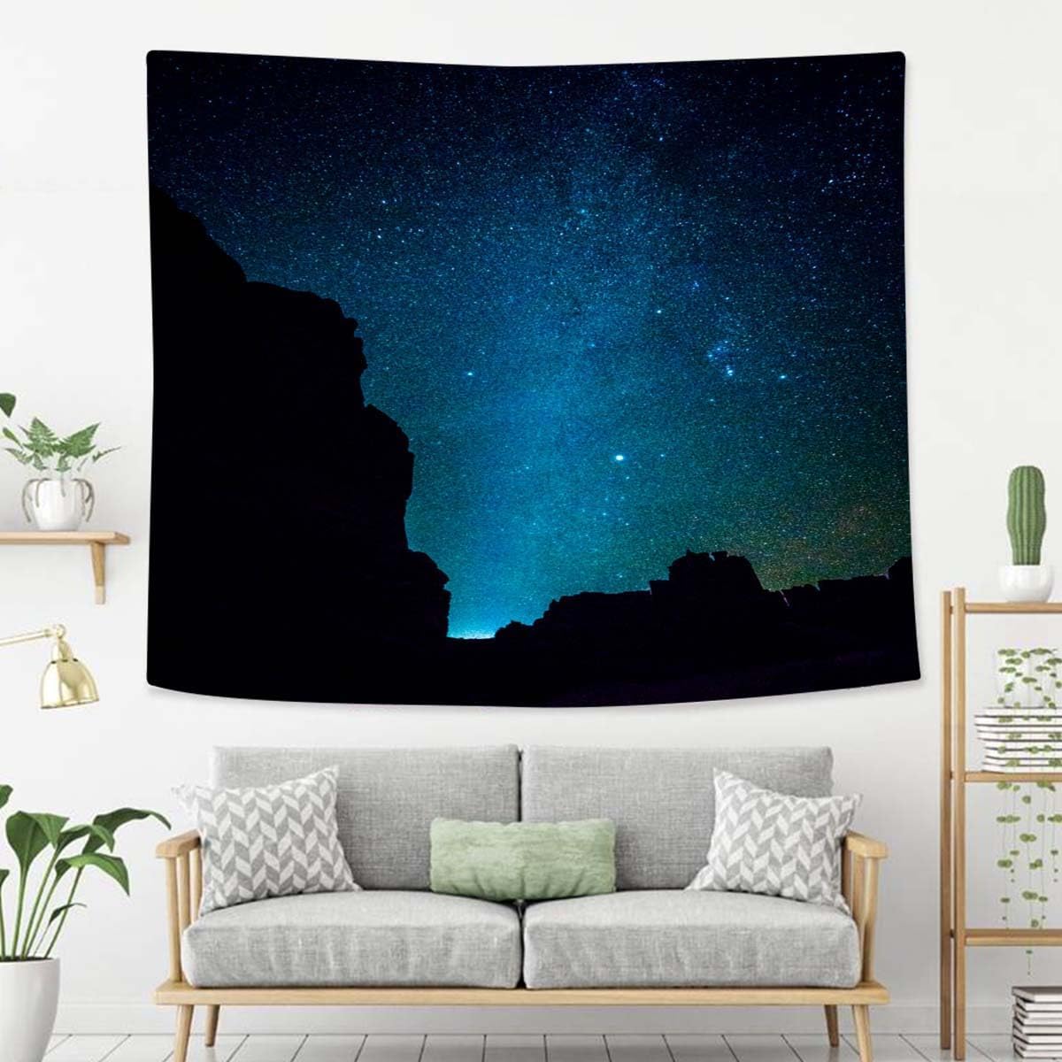 Galaxy Tapestry For Bedroom Milky Way The Starry Sky Over The Mountains In The Arches National Park Utah Tapestries Wall Hanging For Living Room Dorm Office 90×60 In