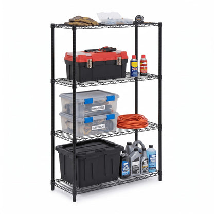 Honey-Can-Do 4-Tier Heavy Duty Adjustable Shelving Unit, 250-lb Per Shelf Metal Storage Rack, Wire