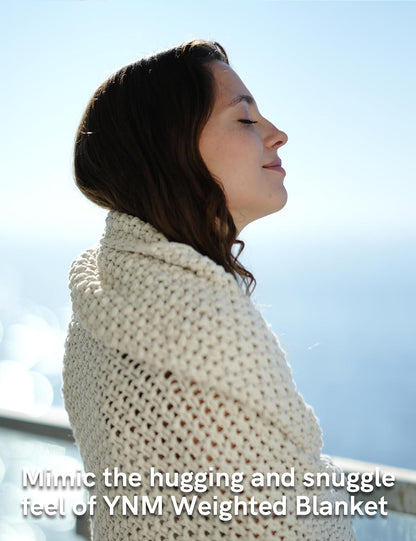 YnM Chunky Cotton Knit Throw Blanket, Cable Knit Throws for Bed Couch Sofa, Comfy & Relaxing, Decorative Piece for Farmhouse Modern Boho Rustic Scandinavian Chic Vibe, Cream White 40x50 Inches