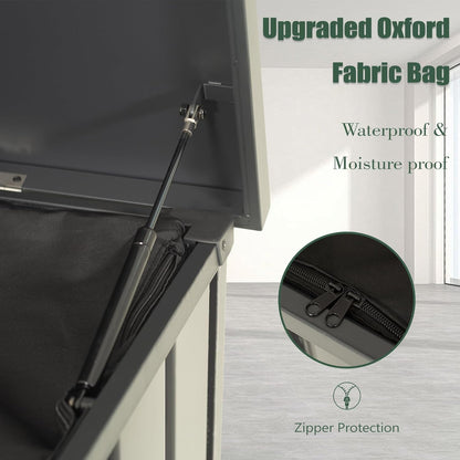 Domi Outdoor Storage Deck Box 120 Gallon, Outdoor Deck Box with Waterproof Storage Bag for Outside Cushions, Garden Tools and Pools Equipment, Gray