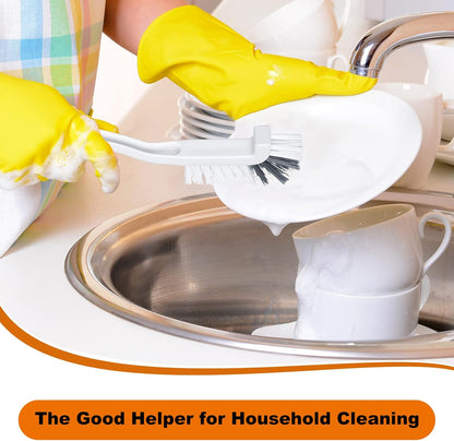 Rtteri 48 Pcs Kitchen Scrub Brush Bulk Plastic Sink Bathroom Cleaning Edge Corner Brush for Household Bottle Dish Tile Lines Window Track Crevice with Stiff Bristle