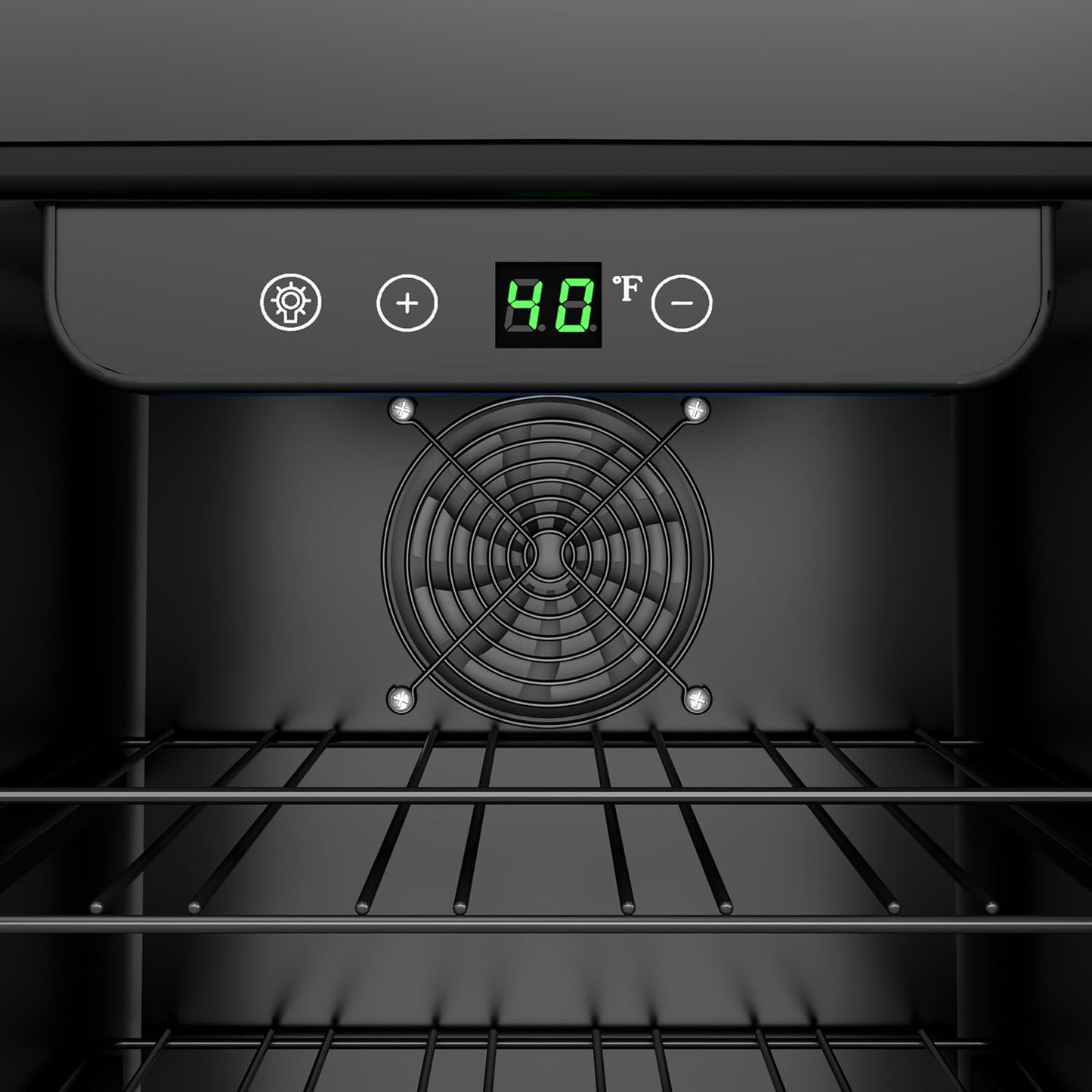 KoolMore 15” Inch Small Built-In Refrigerator and Beverage Cooler for Soda Cans, Beer Cans, Food and Fresh Snacks, 5 Wire Shelves, Adjustable Temperature Range (KM-BIR3C-GD), Stainless Steel