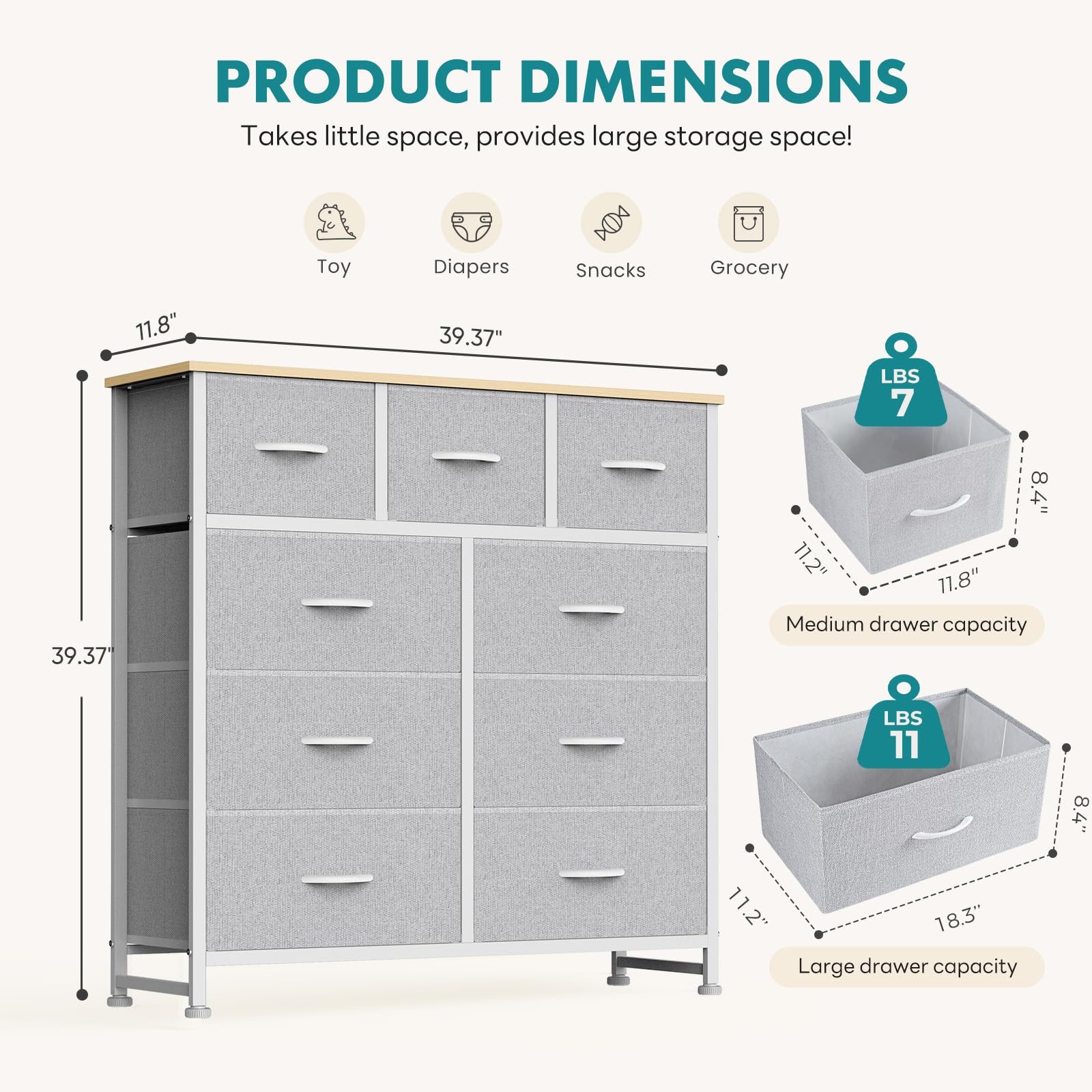 OLIXIS 9 Drawer Tall Dresser for Bedroom, Closet Organizers and Storage