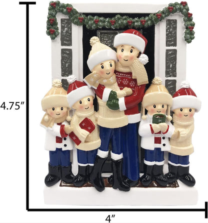 3D Welcoming Family of 6 Christmas Ornament 2025 Personalized Family Christmas Ornaments 2025 | Doorway Home Keepsake Personalized Tree Ornaments Customizable Gifts Winter Sweaters of Six Ornament