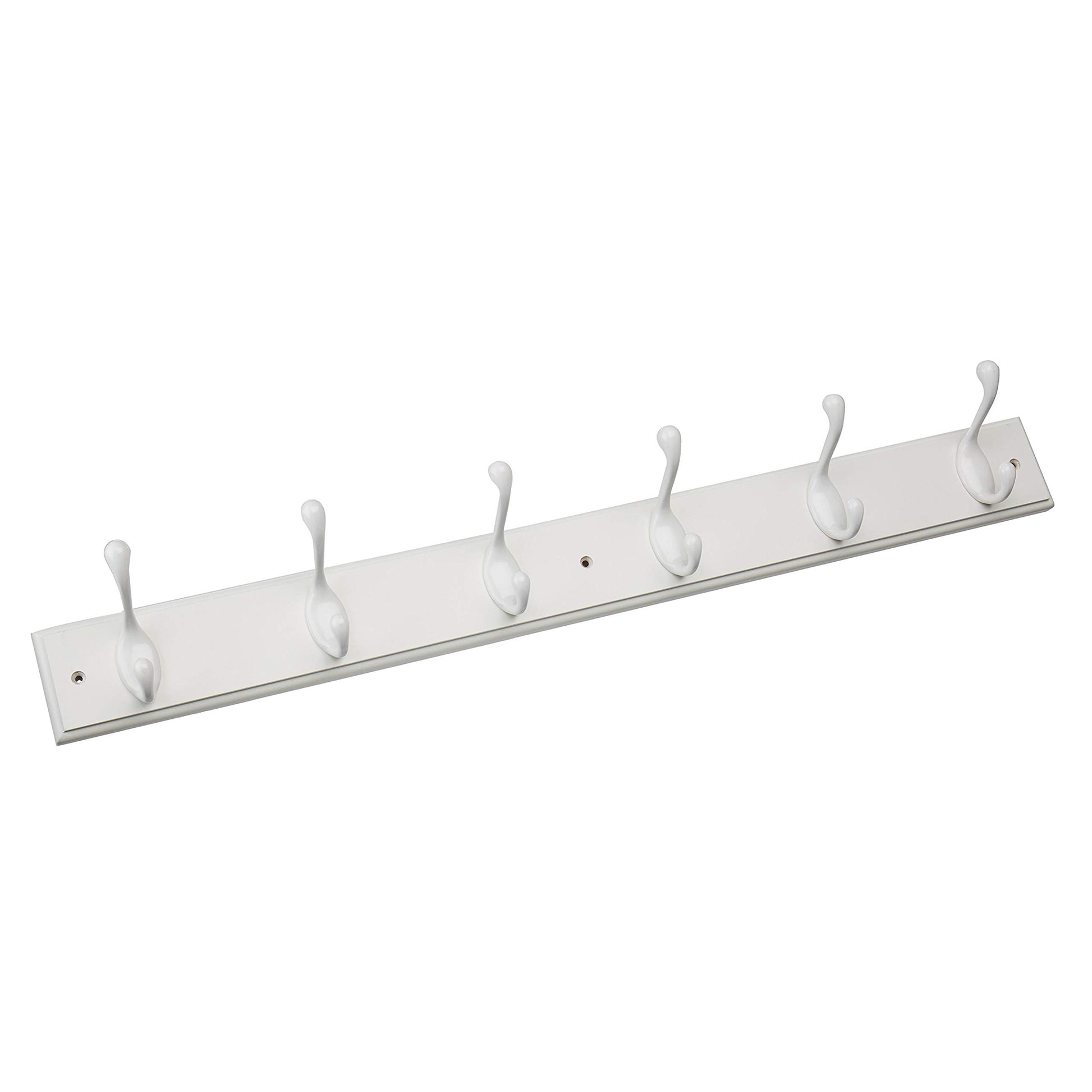 Franklin Brass Heavy Duty (1-Pack) 27" Coat Rack Wall Mount Pure White Hat Rack with 6 Hooks