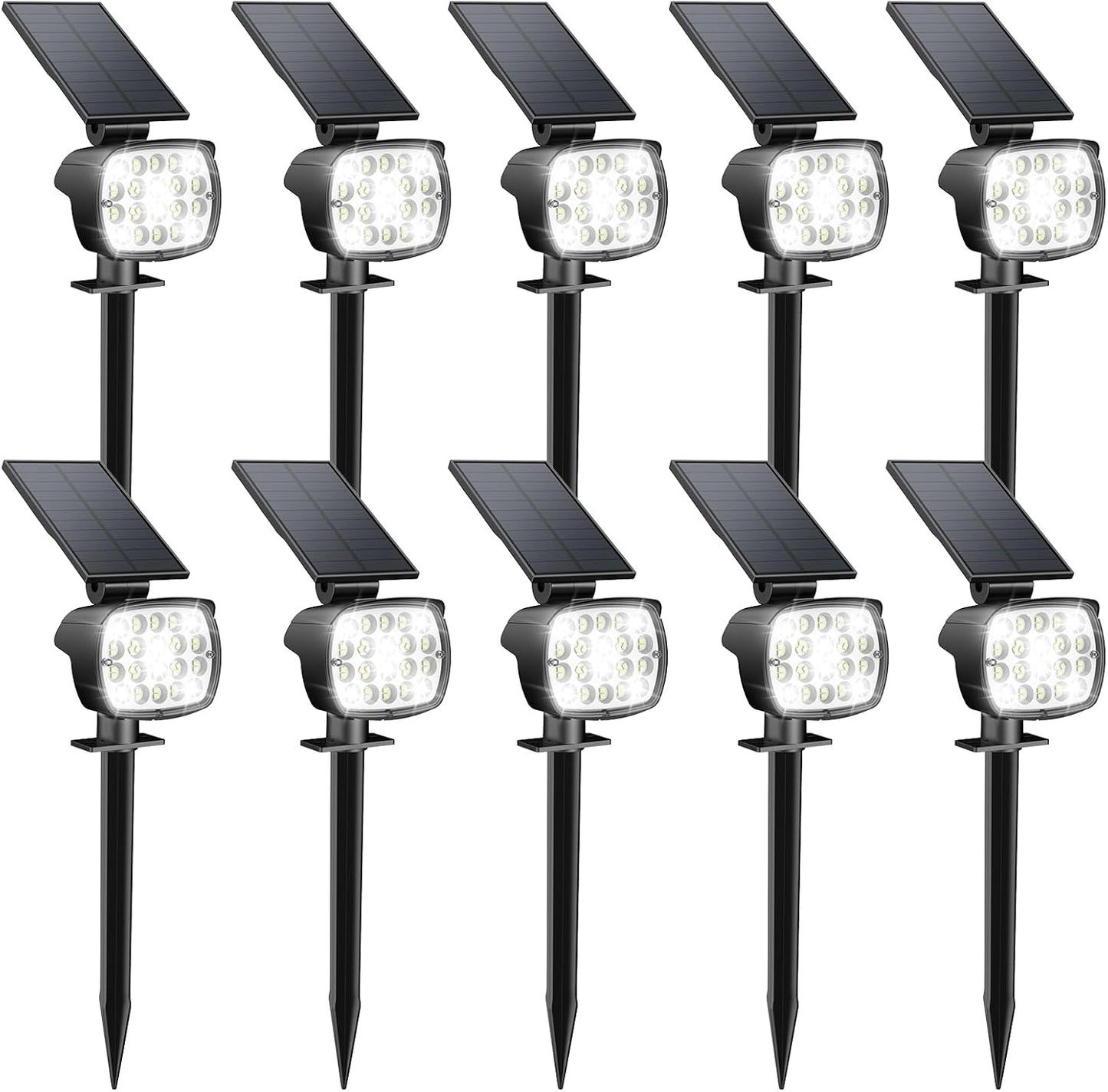 Kaxiida Solar Lights Outdoor Waterproof - 2025 Upgrade 3 Level Ultra Bright Spot Lights Uplights, LED Landscape Spotlight for Tree, Pathway, Wall, Adjustable Solar Panel Auto On/Off