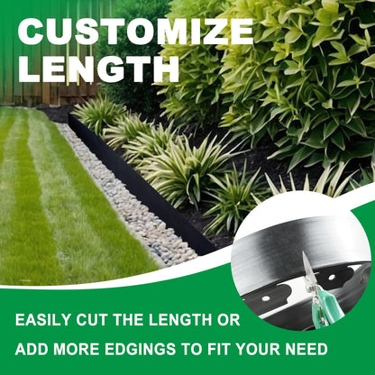 Hugeleaf Landscape Edging Kit 40 Feet with 48pcs Spikes, 4 Inches Garden Edging Flexible Landscape Lawn Border for Flower Beds Yard Pathway