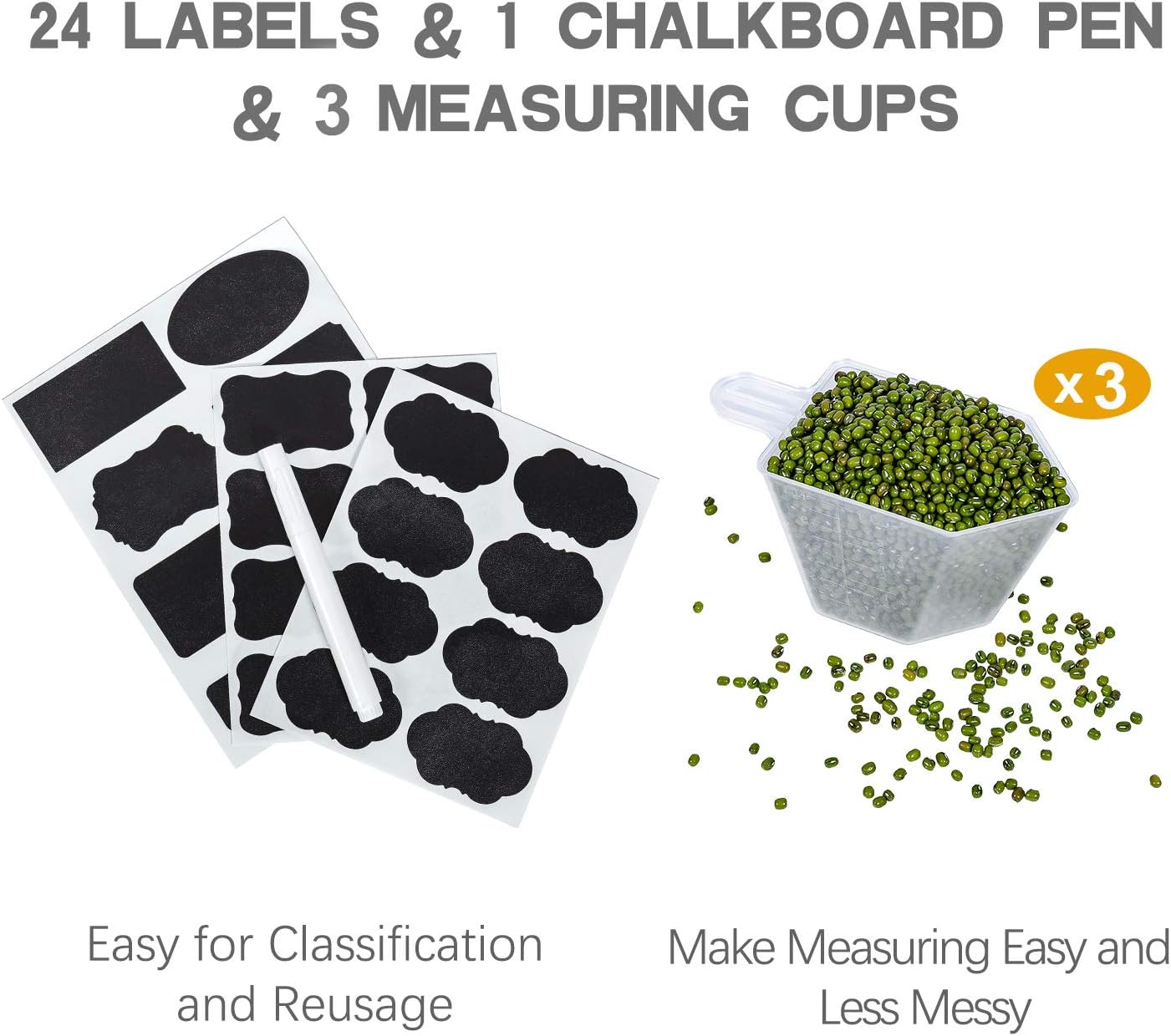 Medium Food Storage Containers with Lids Airtight 2.5L /84.5Oz, for Flour, Sugar, Baking Supply, 3PCS BPA Free Plastic Canisters for Kitchen Pantry Organization