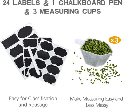 Medium Food Storage Containers with Lids Airtight 2.5L /84.5Oz, for Flour, Sugar, Baking Supply, 3PCS BPA Free Plastic Canisters for Kitchen Pantry Organization