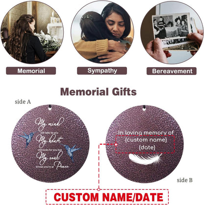 ASTARIN 36" Large Deep Tone Personalized Sympathy Wind Chimes, Memorial Wind Chime for Loss of Mother Father Loved One, Hummingbird Bereavement Gifts Decor Outdoor Patio Garden Graveyard