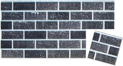 IZODEKOR 3D Brick Effect Wall Panels - Faux Brick Paneling for Living Room, Kitchen, Bathroom and More | Ash Smoke - (10" x 10") Sample