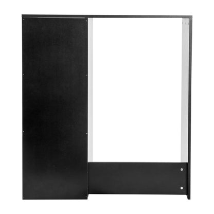Flash Furniture Mini Fridge Bookshelf with Multiple Cubbies, Black